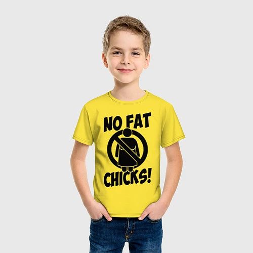 Детская футболка No fat chicks! / Желтый – фото 3