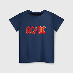Футболка хлопковая детская ACDC, цвет: тёмно-синий