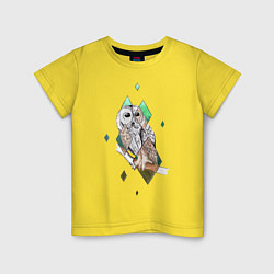 Футболка хлопковая детская Owl rhombus, цвет: желтый