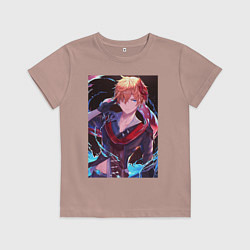 Футболка хлопковая детская Tartaglia, цвет: пыльно-розовый