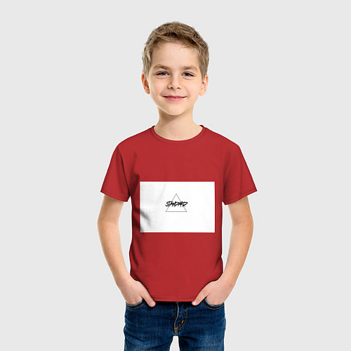 Детская футболка Мужская белая майка Стандарт / Красный – фото 3