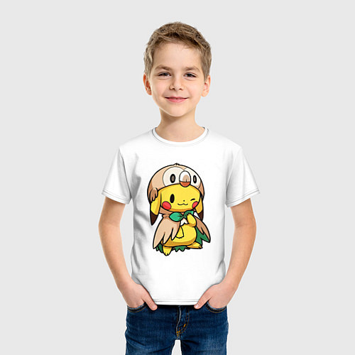 Детская футболка Пикачу - совенок / Белый – фото 3