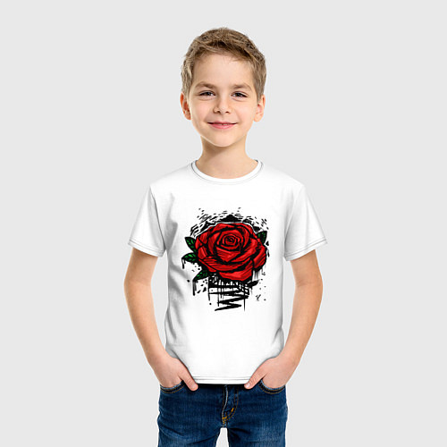 Детская футболка Красная Роза Red Rose / Белый – фото 3