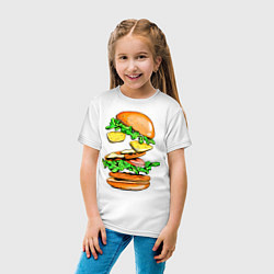 Футболка хлопковая детская King Burger, цвет: белый — фото 2