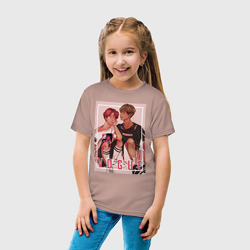 Детская футболка BTS Vogue / Пыльно-розовый – фото 4