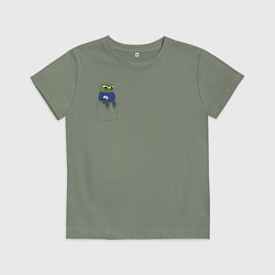 Футболка хлопковая детская Pepe Thinking room, цвет: авокадо