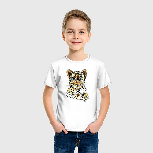 Детская футболка Леопардёнок / Белый – фото 3