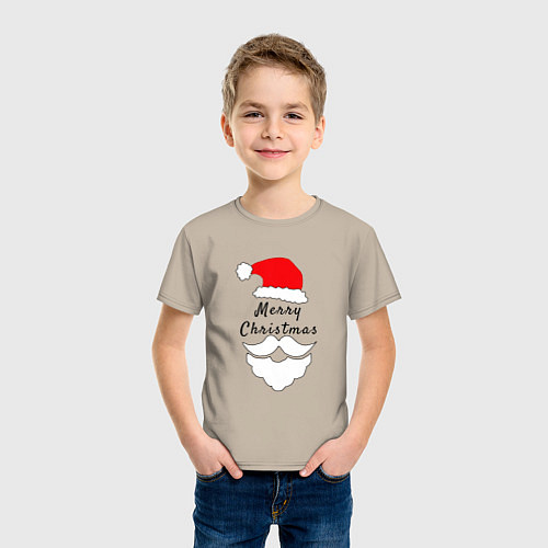 Детская футболка Santa Merry Christmas / Миндальный – фото 3