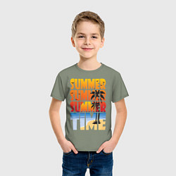 Футболка хлопковая детская SUMMER TIME, цвет: авокадо — фото 2
