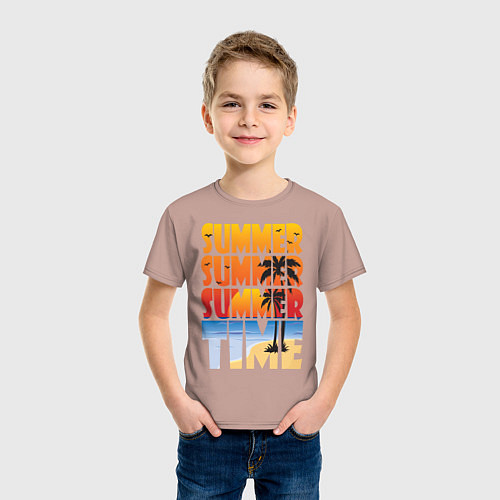 Детская футболка SUMMER TIME / Пыльно-розовый – фото 3