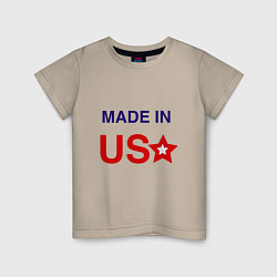 Футболка хлопковая детская Made in usa, цвет: миндальный