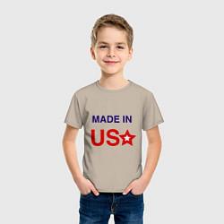 Футболка хлопковая детская Made in usa, цвет: миндальный — фото 2