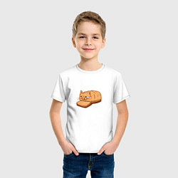 Футболка хлопковая детская Кот хлеб - Bread Cat, цвет: белый — фото 2