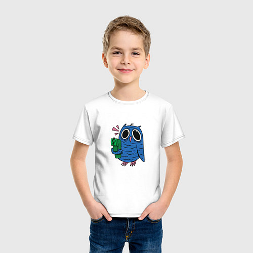 Детская футболка Безумная сова с пистолетом / Белый – фото 3