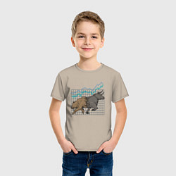 Футболка хлопковая детская Бык или Медведь, цвет: миндальный — фото 2