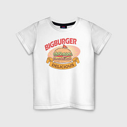 Футболка хлопковая детская Delicious Burger, цвет: белый