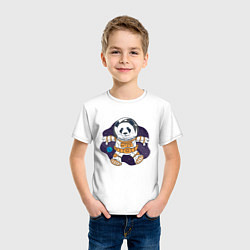 Футболка хлопковая детская Милая Космическая Панда, цвет: белый — фото 2