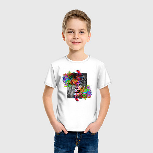 Детская футболка Ухмылка льва / Белый – фото 3