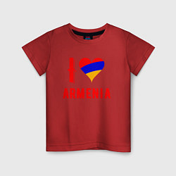 Футболка хлопковая детская I Love Armenia, цвет: красный