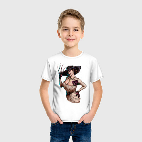 Детская футболка Леди Димитреску Руки Ножницы / Белый – фото 3
