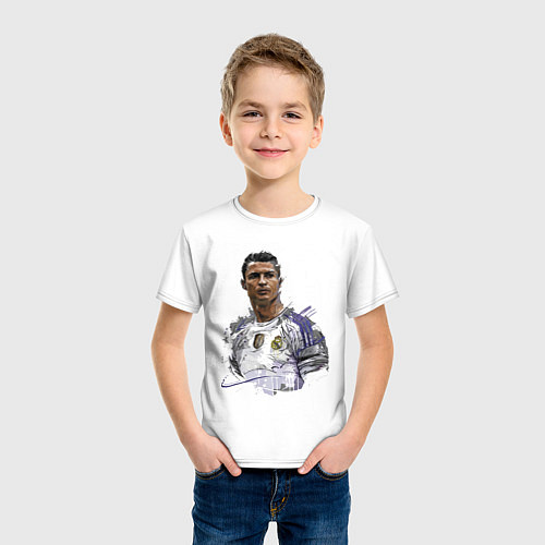 Детская футболка Cristiano Ronaldo Manchester United Portugal / Белый – фото 3