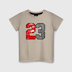 Футболка хлопковая детская 23 - Jordan, цвет: миндальный