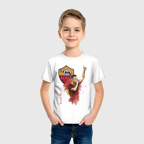 Детская футболка Francesco Totti - Roma - Italy / Белый – фото 3