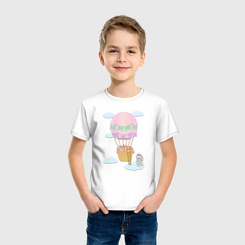 Детская футболка Кролик и воздушный шар / Белый – фото 3