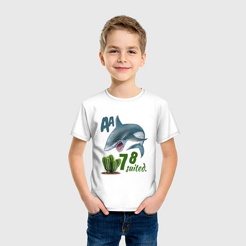 Детская футболка Poker shark / Белый – фото 3