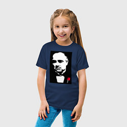 Футболка хлопковая детская Дон Корлеоне, крестный отец, цвет: тёмно-синий — фото 2