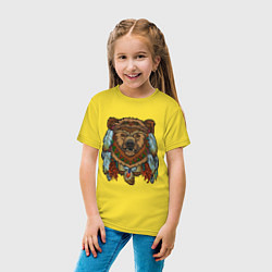 Футболка хлопковая детская Славянский медведь, цвет: желтый — фото 2