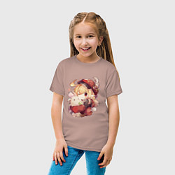 Футболка хлопковая детская Милашка Кли, цвет: пыльно-розовый — фото 2