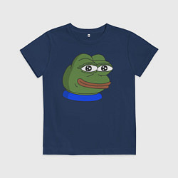 Футболка хлопковая детская Лягушонок Пепе, цвет: тёмно-синий