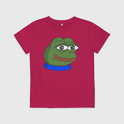 Футболка хлопковая детская Лягушонок Пепе, цвет: маджента