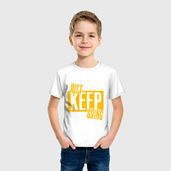 Футболка хлопковая детская Just Keep Going, цвет: белый — фото 2