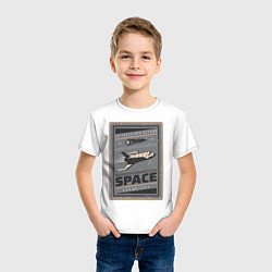 Футболка хлопковая детская Космическое приключение, цвет: белый — фото 2