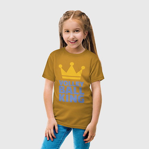 Детская футболка Король волейбола / Горчичный – фото 4