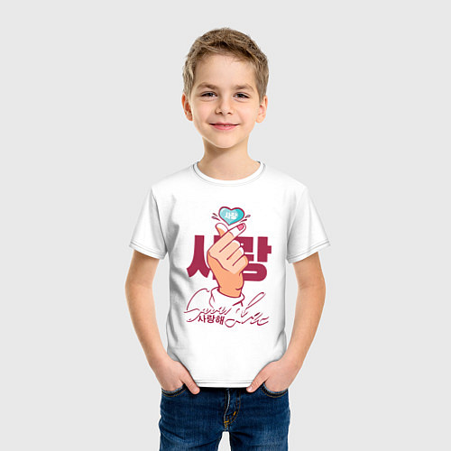 Детская футболка Finger heart / Белый – фото 3