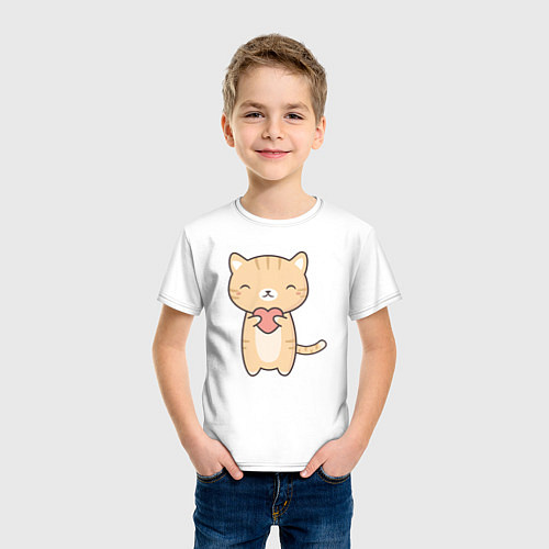 Детская футболка Love Cat / Белый – фото 3