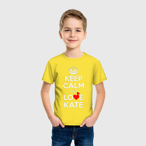 Детская футболка Будь спок и люби Катю / Желтый – фото 3