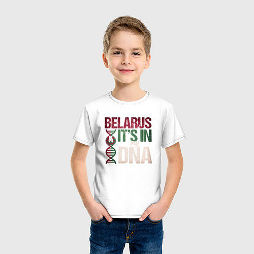 Детская футболка ДНК - Беларусь / Белый – фото 3