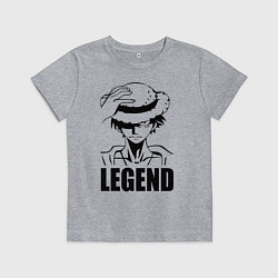 Футболка хлопковая детская Луффи Легенда One Piece, цвет: меланж