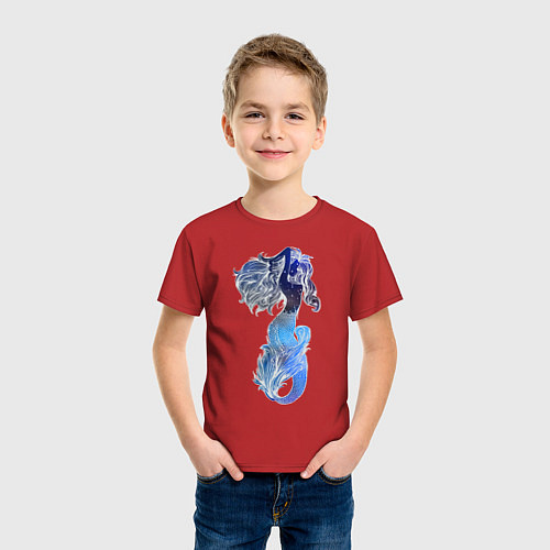 Детская футболка Русалка / Красный – фото 3