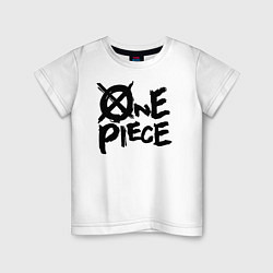 Футболка хлопковая детская One Piece Большой куш лого, цвет: белый