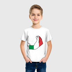 Футболка хлопковая детская Италия, цвет: белый — фото 2