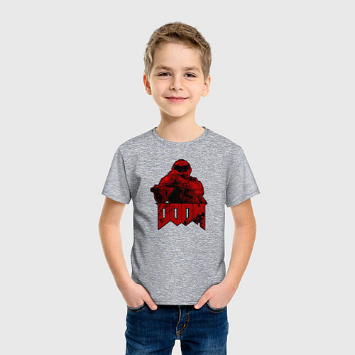 Детская футболка DOOM RED / Меланж – фото 3