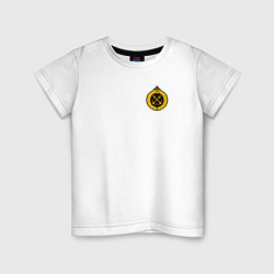Футболка хлопковая детская Большая эмблема ВМФ России, цвет: белый