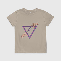 Футболка хлопковая детская Идеальное прикосновение, цвет: миндальный