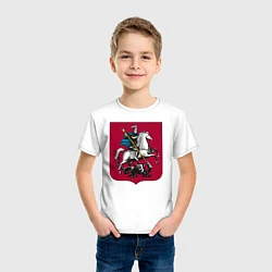 Футболка хлопковая детская Георгий Победоносец - Герб, цвет: белый — фото 2