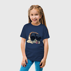 Футболка хлопковая детская Клинок, рассекающий демонов, цвет: тёмно-синий — фото 2